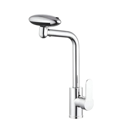 Rubinetto Lavabo Cartuccia Ceramica Bocca Rotante Cromo Lucido Collegamenti Inclusi EC02 Rubinetti Bagno Titolo predefinito Alessandro Design