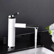 Rubinetto per lavabo con doccetta estraibile, ottone sanitario, bianco, WZX/2021 Rubinetti per bagno Titolo predefinito Alessandro Design
