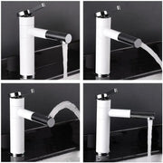 Rubinetto per lavabo con doccetta estraibile, ottone sanitario, bianco, WZX/2021 Rubinetti per bagno Titolo predefinito Alessandro Design