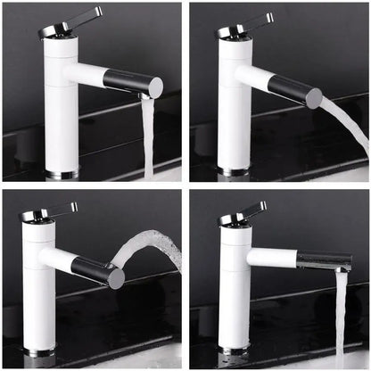 Rubinetto per lavabo con doccetta estraibile, ottone sanitario, bianco, WZX/2021 Rubinetti per bagno Titolo predefinito Alessandro Design