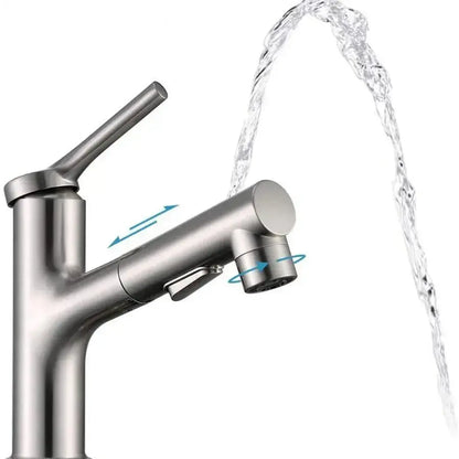 Rubinetto Lavabo con Doccia Estraibile, Ottone Sanitario, Cromo, 9337 Rubinetti Bagno Titolo predefinito Alessandro Design