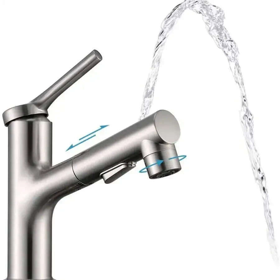 Rubinetto Lavabo con Doccia Estraibile, Ottone Sanitario, Cromo, 9337 Rubinetti Bagno Titolo predefinito Alessandro Design