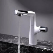 Rubinetto lavabo con doccetta estraibile, ottone sanitario, cromo e bianco, MP016B/C Rubinetti bagno Default Title Alessandro Design
