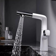 Rubinetto lavabo con doccetta estraibile, ottone sanitario, cromo e bianco, MP016B/C Rubinetti bagno Default Title Alessandro Design