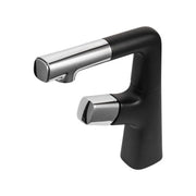 Rubinetto per Lavabo con Doccia Estraibile, Ottone Sanitario, Cromo e Nero, MP016H/C Rubinetti Bagno Titolo predefinito Alessandro Design