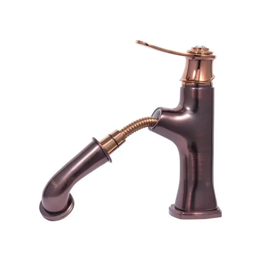 Rubinetto Lavabo Con Doccia Estraibile, Ottone Sanitario, Marrone, OD/2037 Rubinetti Bagno Titolo predefinito Alessandro Design