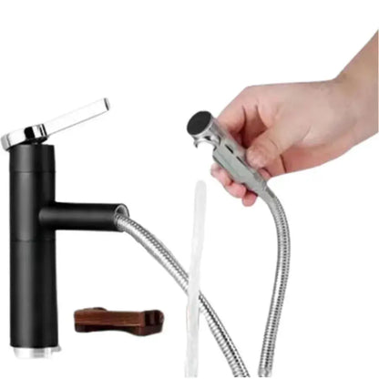 Rubinetto Lavabo Con Doccia Estraibile, Ottone Sanitario, Nero, WZX/2022 Rubinetti Bagno Default Title Alessandro Design