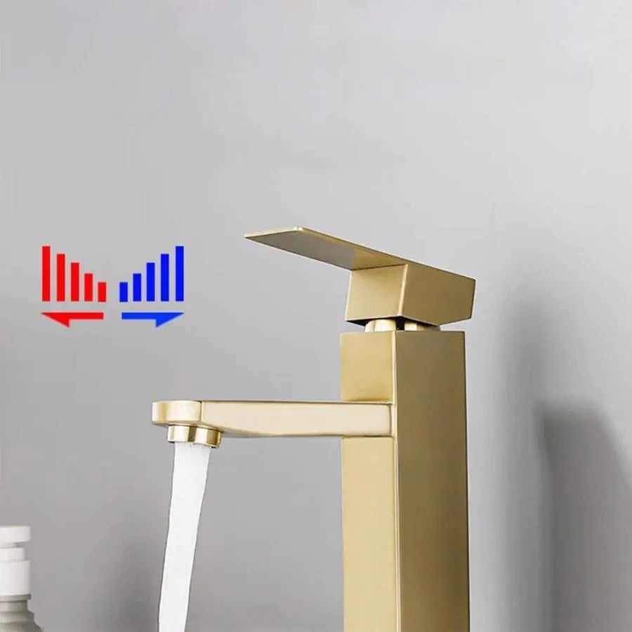 Rubinetto per lavabo in acciaio inossidabile dorato ZY1007 Rubinetti per bagno Titolo predefinito Alessandro Design