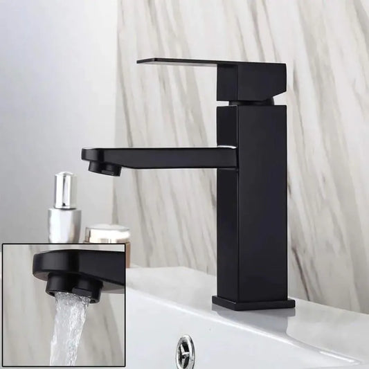 Rubinetto per lavabo MP009BK, acciaio inossidabile nero, collegamento e staffa inclusi Rubinetti per il bagno Titolo predefinito Alessandro Design