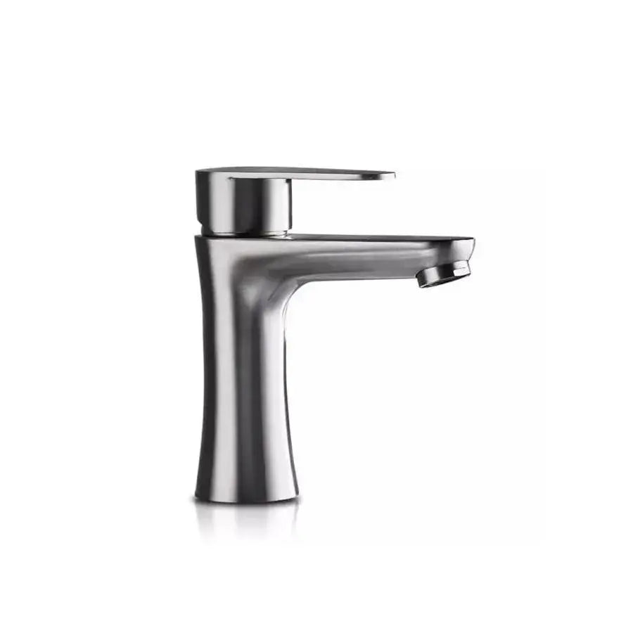 Rubinetto Per Lavabo, Acciaio Inossidabile Spazzolato, Raccordi, Kit Di Fissaggio, Rubinetti Bagno MP005 Titolo predefinito Alessandro Design