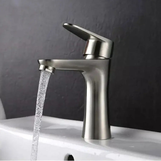 Rubinetto Per Lavabo, Acciaio Inossidabile Spazzolato, Raccordi, Kit Di Fissaggio, Rubinetti Bagno MP005 Titolo predefinito Alessandro Design