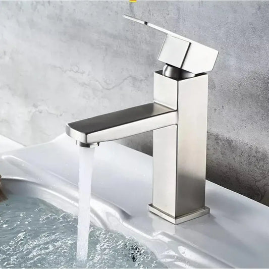 Rubinetto per lavabo, acciaio inossidabile SUS304, satinato, Rubinetti per bagno MP009 Titolo predefinito Alessandro Design