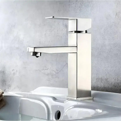 Rubinetto per lavabo, acciaio inossidabile SUS304, satinato, Rubinetti per bagno MP009 Titolo predefinito Alessandro Design