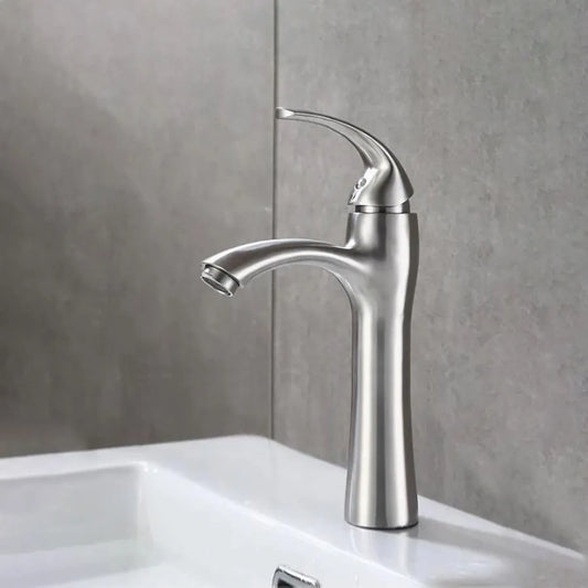 Rubinetto per lavabo, acciaio inossidabile SUS304, satinato, Rubinetti per bagno MP016 Titolo predefinito Alessandro Design