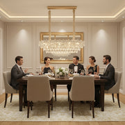 Candelabru Cristal Regalis 11x E14, 80cm, Auriu Lucios, Inaltime Reglabila, Metal si Cristal