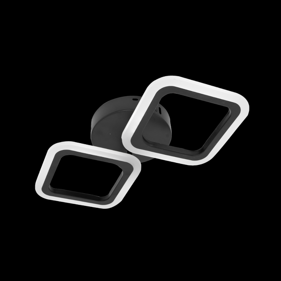 Lampadario LED PULSARIS 27W, 2 Quadrati, Luce Fredda/Calda/Neutra, Nero Lampadari LED Titolo predefinito Alessandro Design