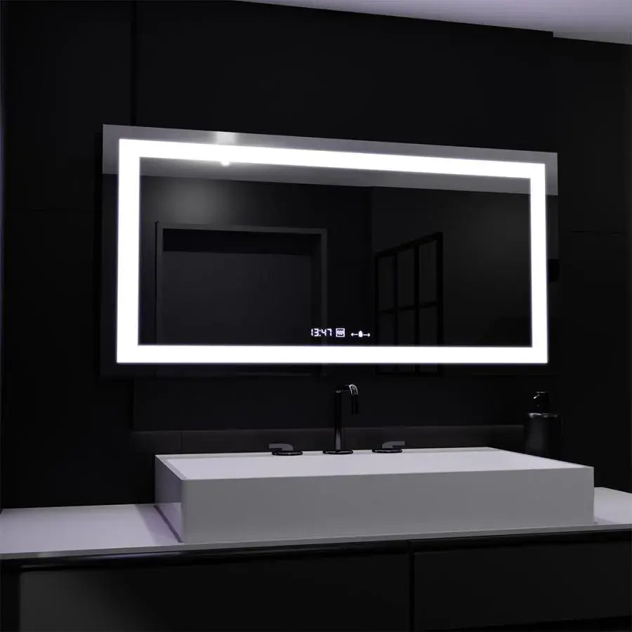 Specchio rettangolare a LED, 160x80 cm, Verite MotionGlow Marcello, Sistema di disappannamento, Orologio e Termometro, Specchi Dimmerabili Marcello Titolo predefinito Alessandro Design