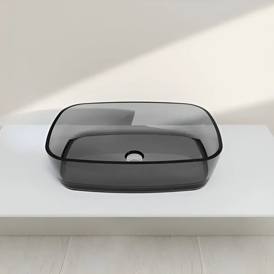 Lavabo Bagno in Resina 60x40 cm Lavabi Grigio Scuro Titolo predefinito Alessandro Design