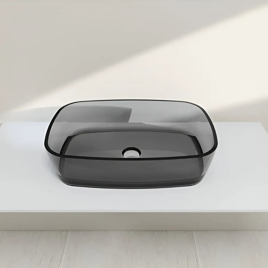 Lavabo Bagno in Resina 60x40 cm Lavabi Grigio Scuro Titolo predefinito Alessandro Design