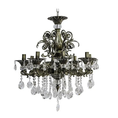 SANSSOUCI Lampadario in cristallo Magno, 8xE14, diametro 65 cm, lampadari classici in ottone antico Titolo predefinito Alessandro Design