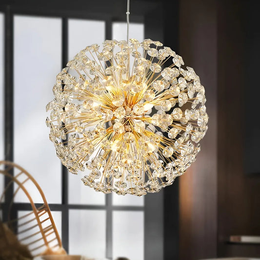 MINUET Lampadario in Cristallo 9x G9, Diametro 50 cm, Oro Lucido, Altezza Regolabile Lampadari Moderni Titolo predefinito Alessandro Design