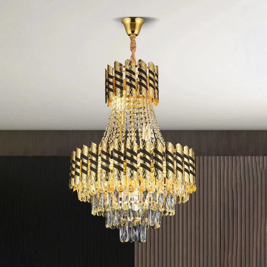 Candelabru Cristal 10XE14 Nardo Auriu Negru, 60 cm diametru, 75 cm inaltime Candelabre Cristal Default Title Alessandro Design