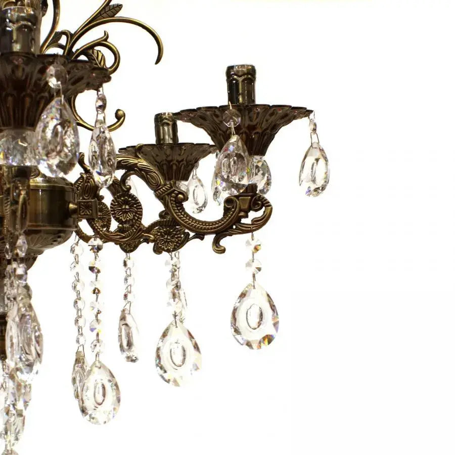 Lampadario in cristallo SANSSOUCI Magno, 6xE14, diametro 62 cm, lampadari classici in ottone antico Titolo predefinito Alessandro Design