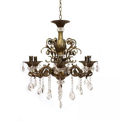 Lampadario in cristallo SANSSOUCI Magno, 6xE14, diametro 62 cm, lampadari classici in ottone antico Titolo predefinito Alessandro Design