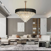Lampadario di cristallo VERSAILLES Supremo 12xE14, diametro 80 cm, oro lucido e nero, altezza regolabile Lampadari di cristallo Titolo predefinito Alessandro Design