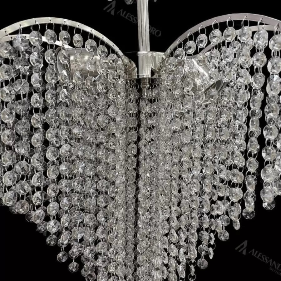 Candelabru Cristal Ander 4xE14 Diametru 45cm Crom Candelabre Cristal Default Title Alessandro Design