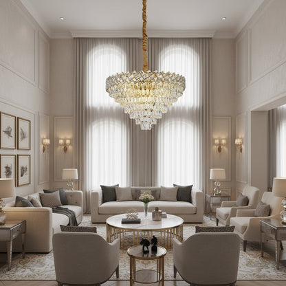 Lampadario in Cristallo WINDSOR Supremo 10xE14, Diametro 80cm, Oro Lucido, Altezza Regolabile Lampadari in Cristallo Titolo predefinito Alessandro Design
