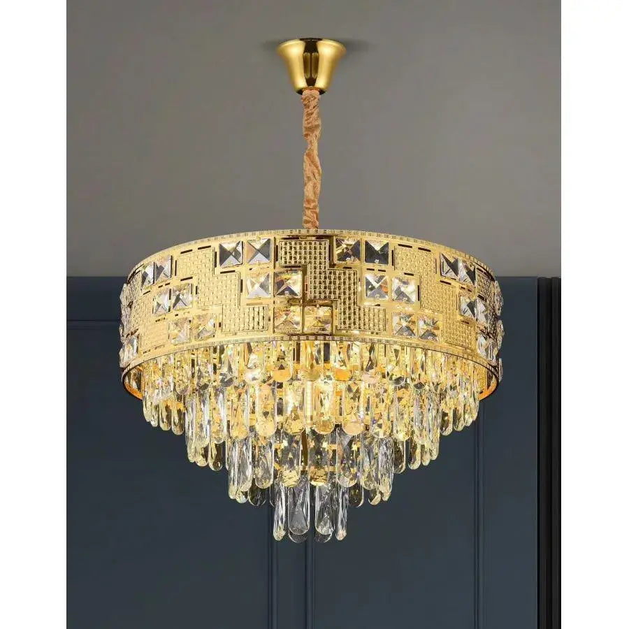 Lampadario in Cristallo NEUSCHWANSTEIN Nobile 4xE14, Diametro 40cm, Oro, Altezza Regolabile Lampadari in Cristallo Titolo predefinito Alessandro Design