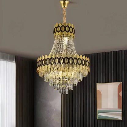 Lampadario di cristallo Evangeline Oro Nero 10XE14 Lampadario di cristallo regolabile in altezza Titolo predefinito Alessandro Design