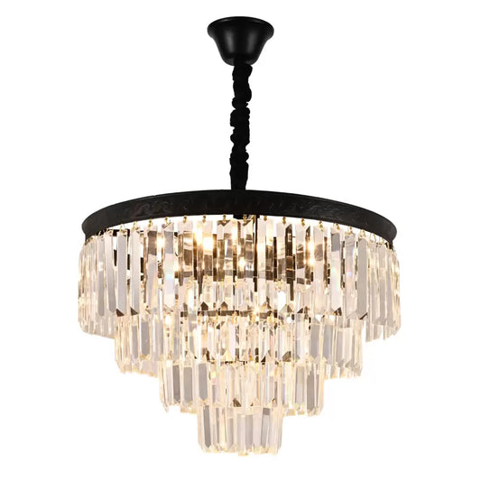 Candelabru Cristal Frank 10x E27 Negru Candelabre Cristal Default Title Alessandro Design