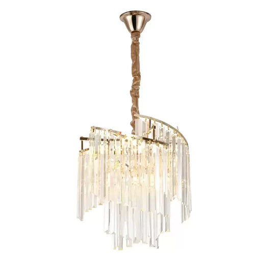 Candelabru Cristal TRIANON Nobile 5x E27, Diametru 38cm, Auriu Lucios, Inaltime Reglabila Candelabre Cristal Default Title Alessandro Design