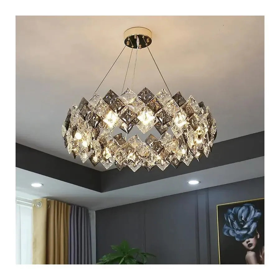 Candelabru Cristal Hara 9x E27 Crom Lucios Candelabre Cristal Default Title Alessandro Design