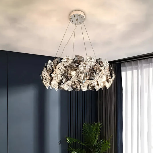 Candelabro in cristallo Hara 9x E27 Candelabro in cristallo cromato lucido Titolo predefinito Alessandro Design