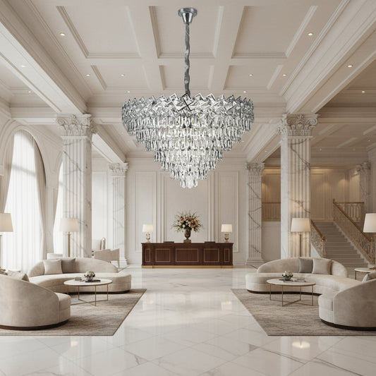 Lampadario di Cristallo WINDSOR Supremo 10xE14, Diametro 80cm, Cromo Lucido, Altezza Regolabile Lampadari di Cristallo Titolo predefinito Alessandro Design
