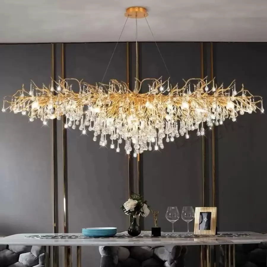 Candelabri in cristallo Kaiser 13x G9 Diametro 120 cm Candelabri in cristallo dorato Titolo predefinito Alessandro Design