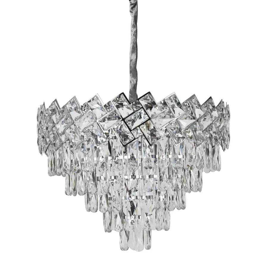 Lampadario di Cristallo WINDSOR Eleganza 8xE14, Diametro 39cm, Cromo Lucido, Altezza Regolabile Lampadari di Cristallo Titolo predefinito Alessandro Design