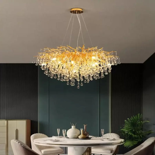 Candelabru Cristal Muhammad 10x G9 Diametru 80cm Auriu Candelabre Cristal Default Title Alessandro Design