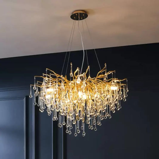 Candelabru Cristal Nathanael 7x G9 Auriu Candelabre Cristal Default Title Alessandro Design