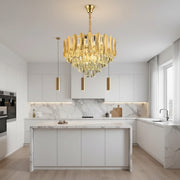 Lampadario di cristallo BUCKINGHAM Petito 3xE14, diametro 30 cm, oro lucido, altezza regolabile Lampadario di cristallo Titolo predefinito Alessandro Design