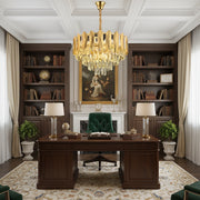 Lampadario di cristallo BUCKINGHAM Petito 3xE14, diametro 30 cm, oro lucido, altezza regolabile Lampadario di cristallo Titolo predefinito Alessandro Design