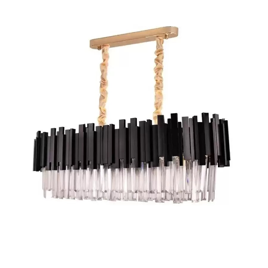 Lampadario di cristallo BLOIS Regalis 10xE14, lunghezza 80 cm, nero, altezza regolabile Lampadario di cristallo Titolo predefinito Alessandro Design