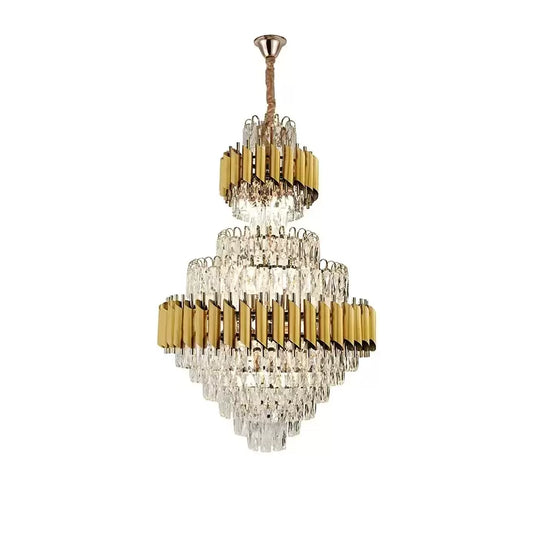 Lampadario di cristallo Ryland 13x E27 Lampadario di cristallo dorato Titolo predefinito Alessandro Design