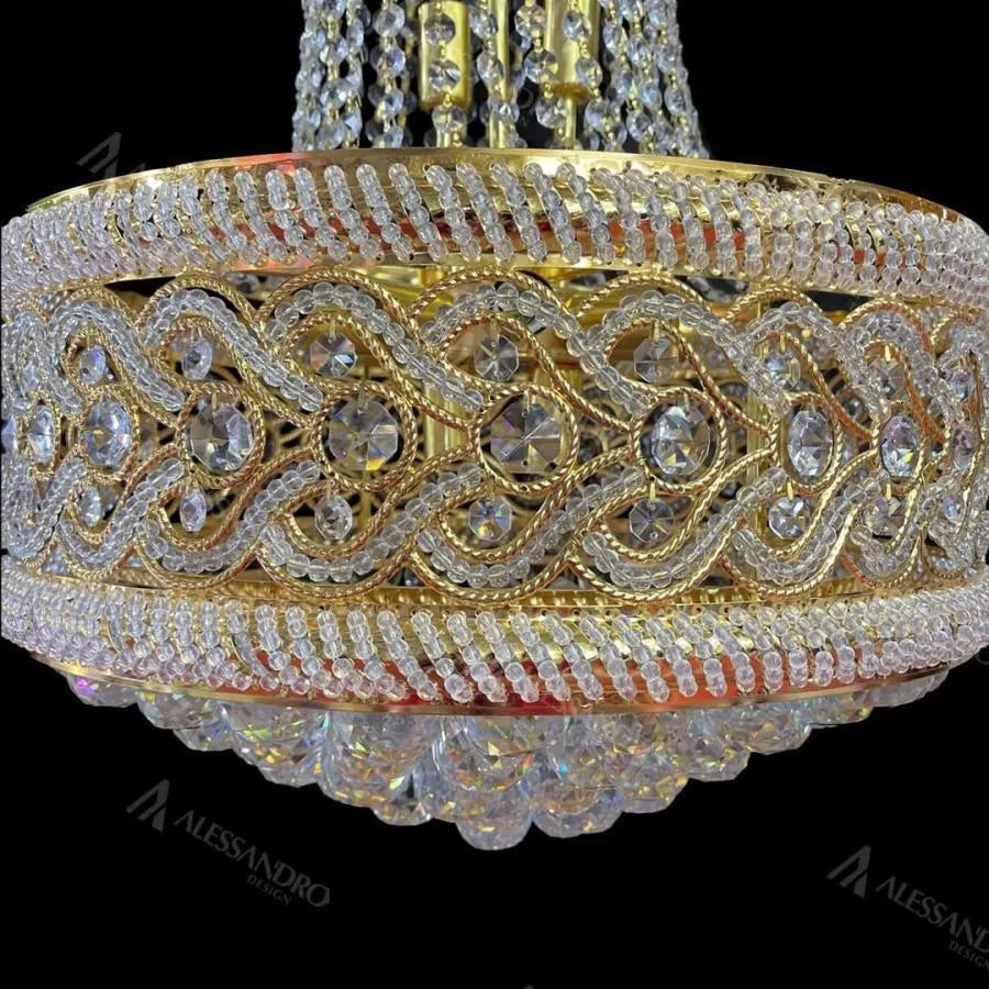 Candelabru Cristal Selim 14x E14 Auriu Candelabre Cristal Default Title Alessandro Design
