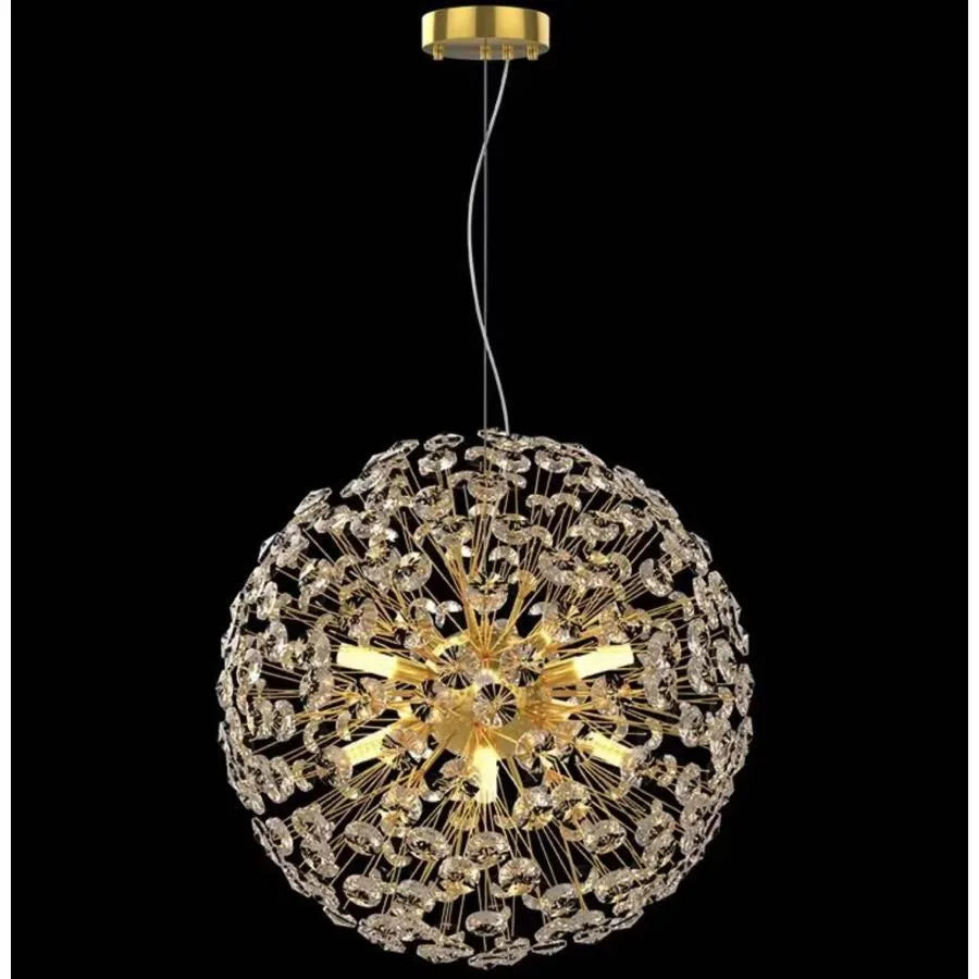 MINUET Lampadario in Cristallo 8x G9, Diametro 40 cm, Oro Lucido, Altezza Regolabile Lampadari Moderni Titolo predefinito Alessandro Design