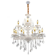 SANSSOUCI Royal Lampadario 12xE14 Metallo e cristallo Altezza regolabile Lampadari in cristallo bianco e argento Titolo predefinito Alessandro Design