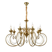 Lampadario in cristallo Frederick 8xE14, diametro 52 cm, oro, altezza regolabile Lampadari classici Titolo predefinito Alessandro Design